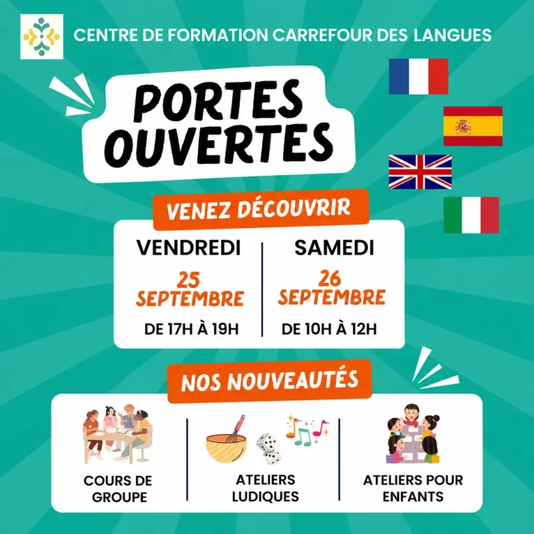 Carrefour des langues Ancenis - Portes ouvertes les 25 et 26 septembre 2026.